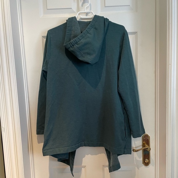 Eddie Bauer Forest Green Cotton Fleece Hooded Sweater - Picture 3 of 3